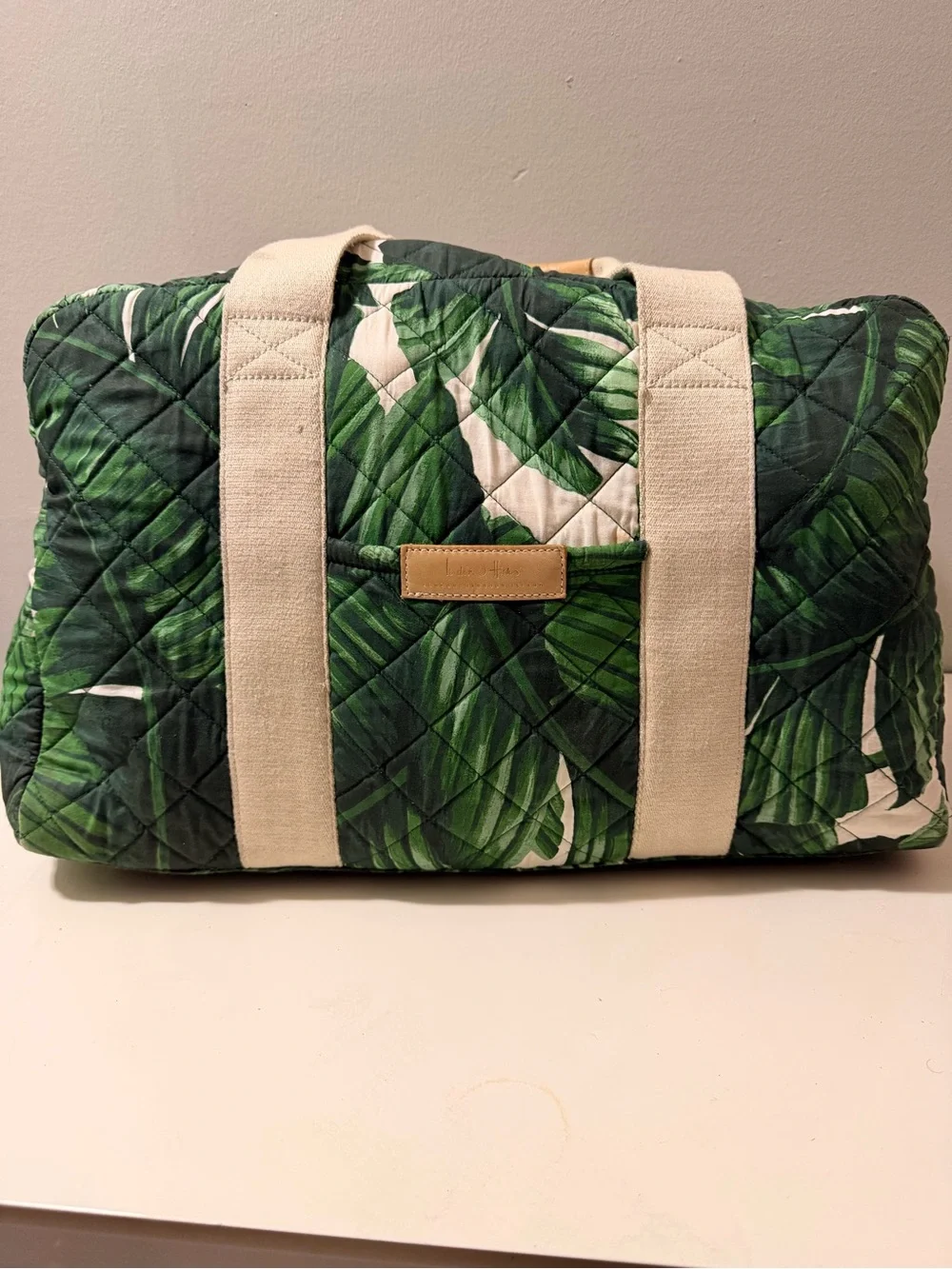 Green Tropical Quilted Tote